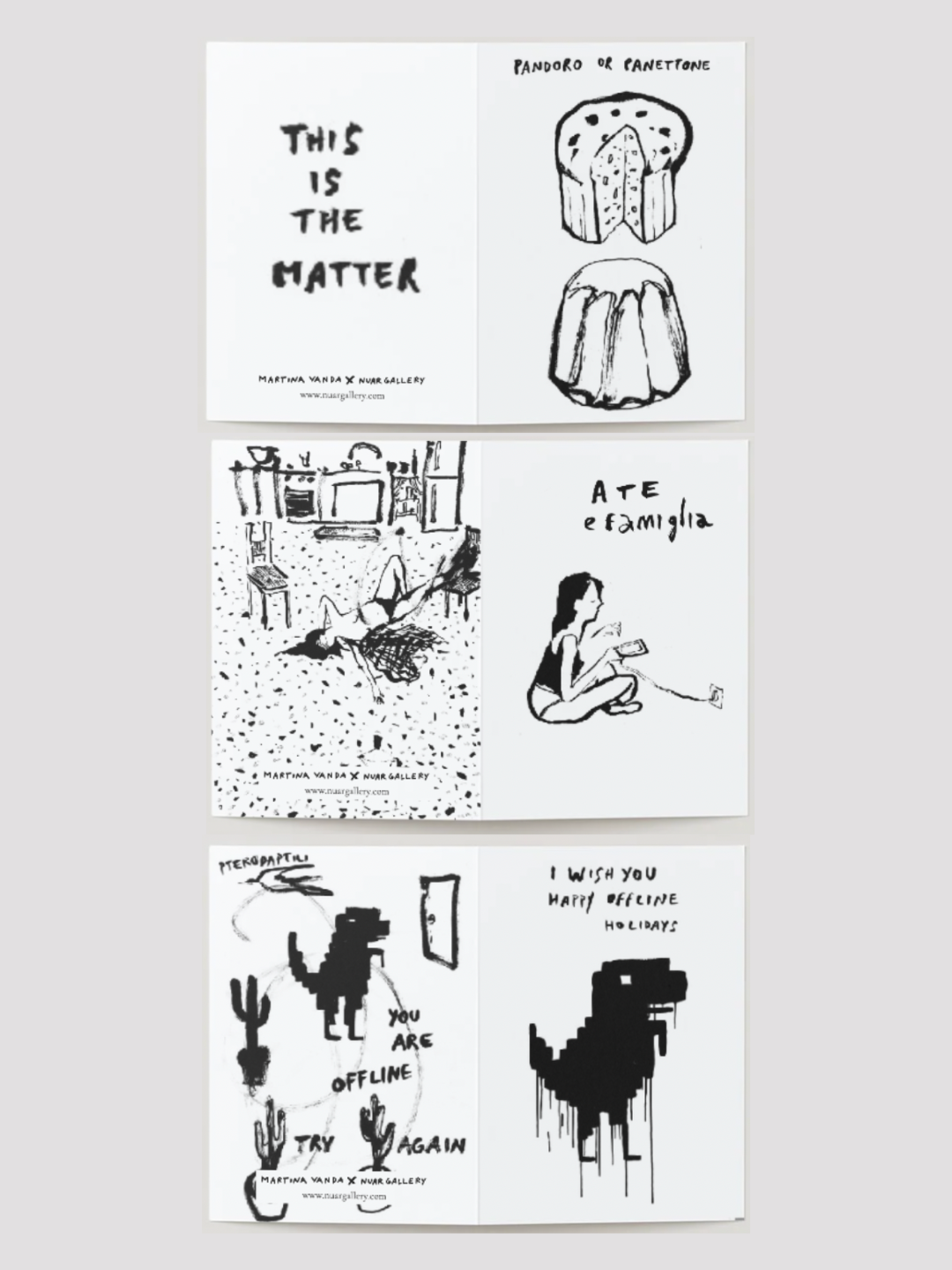 Bigliettini Natalizi illustrati - Pacco da 3