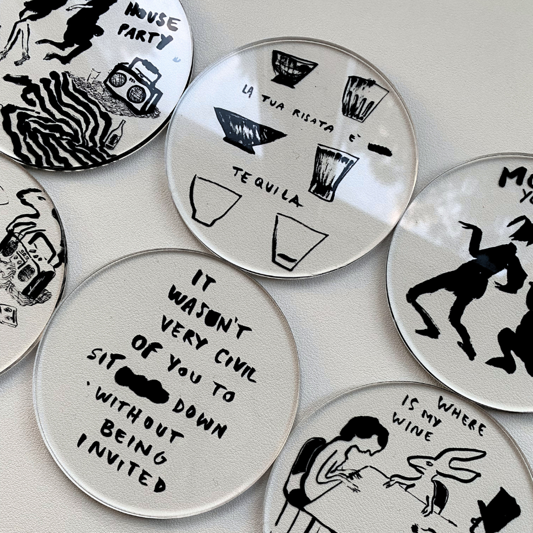 House Party - Sottobicchieri in Plexi trasparente pacco da 6