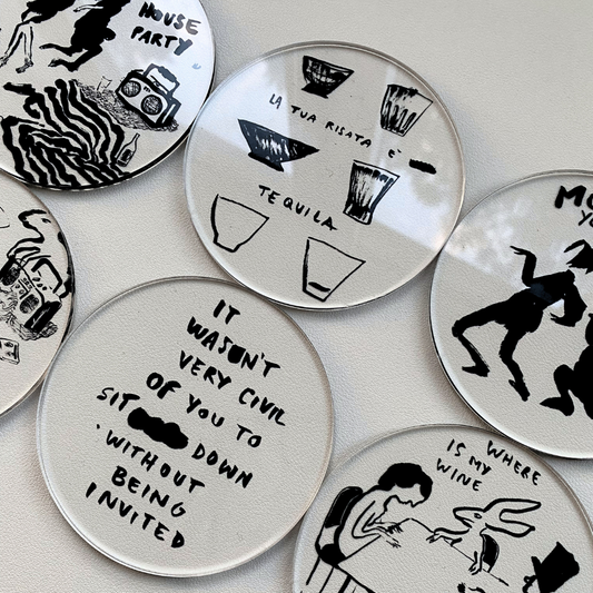 House Party - Sottobicchieri in Plexi trasparente pacco da 6