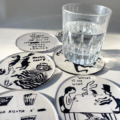 House Party - Sottobicchieri in Plexi trasparente pacco da 6